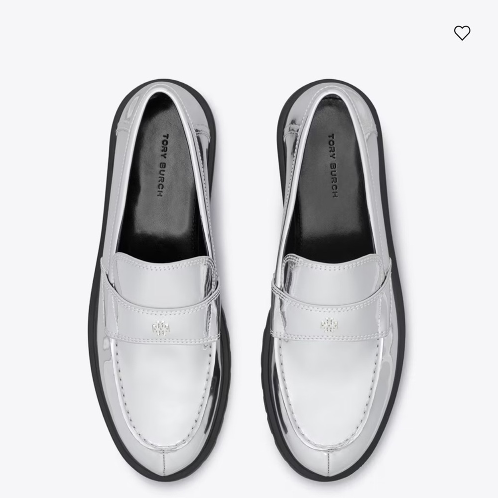 Tory Burch Silver Metallic Women's Loafers